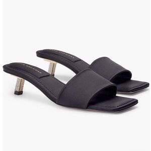 Women’s Good American Size 6.5 Kickstand Slide Sandal Mules Black Satin GA117K-X